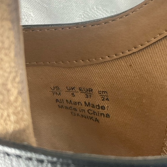 Franco Sarto Danica open toe black leather heels size 7 - Picture 6 of 6